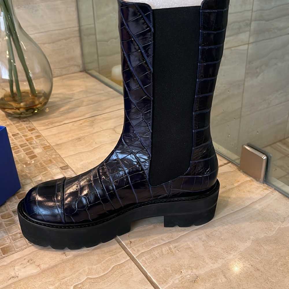 Stuart Weitzman Presley Combat Boot In Midnight B… - image 4